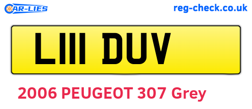 L111DUV are the vehicle registration plates.