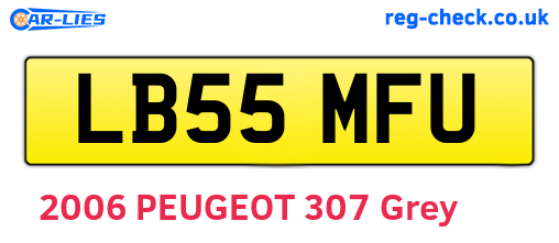 LB55MFU are the vehicle registration plates.