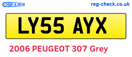 LY55AYX are the vehicle registration plates.