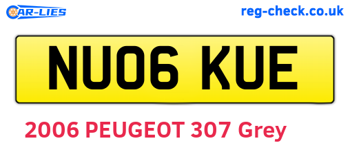 NU06KUE are the vehicle registration plates.