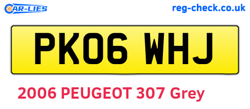PK06WHJ are the vehicle registration plates.
