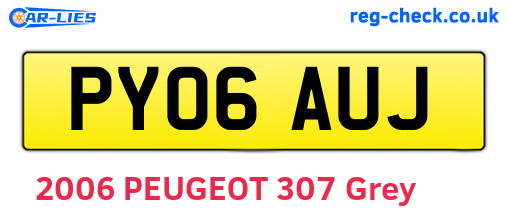 PY06AUJ are the vehicle registration plates.