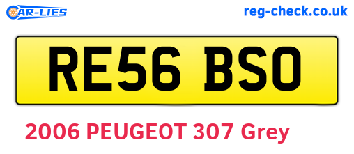 RE56BSO are the vehicle registration plates.