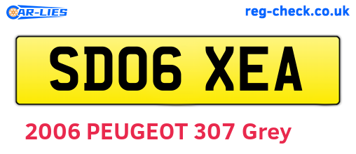 SD06XEA are the vehicle registration plates.