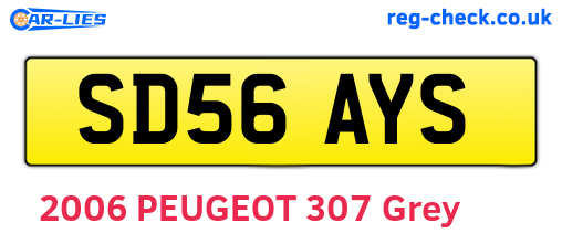 SD56AYS are the vehicle registration plates.