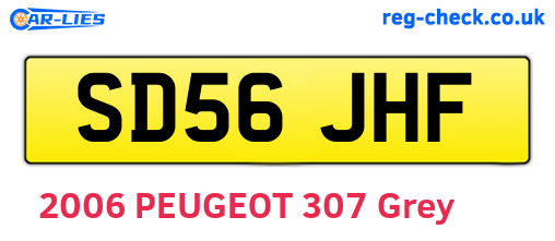 SD56JHF are the vehicle registration plates.