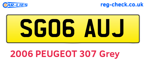 SG06AUJ are the vehicle registration plates.