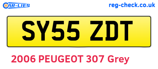 SY55ZDT are the vehicle registration plates.