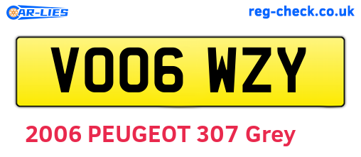 VO06WZY are the vehicle registration plates.