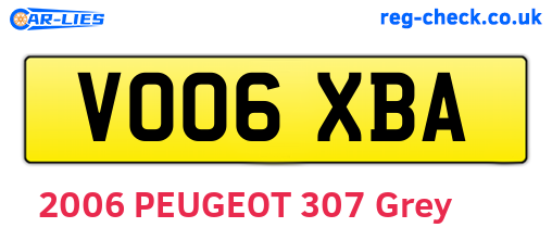 VO06XBA are the vehicle registration plates.