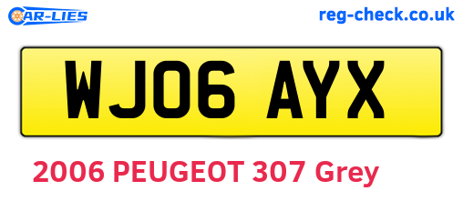 WJ06AYX are the vehicle registration plates.