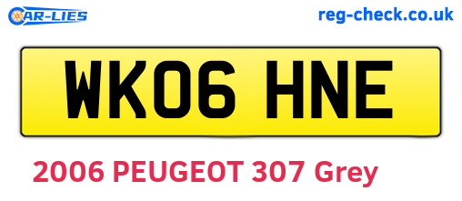 WK06HNE are the vehicle registration plates.