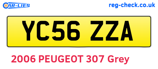 YC56ZZA are the vehicle registration plates.
