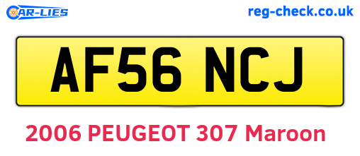 AF56NCJ are the vehicle registration plates.