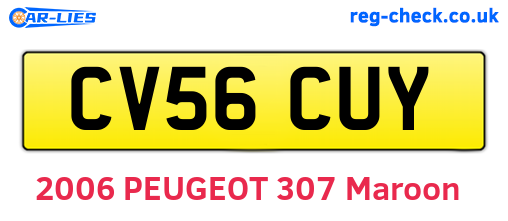 CV56CUY are the vehicle registration plates.