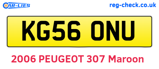 KG56ONU are the vehicle registration plates.