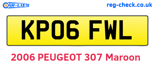 KP06FWL are the vehicle registration plates.