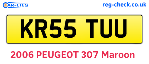 KR55TUU are the vehicle registration plates.