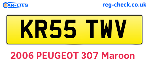 KR55TWV are the vehicle registration plates.