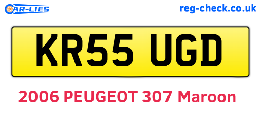 KR55UGD are the vehicle registration plates.