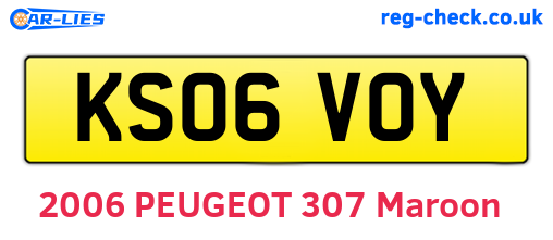 KS06VOY are the vehicle registration plates.