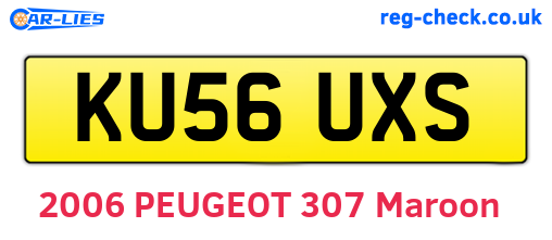 KU56UXS are the vehicle registration plates.