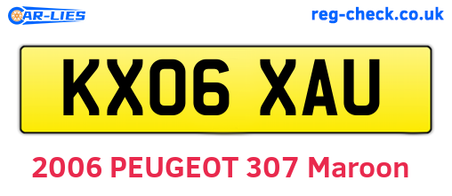KX06XAU are the vehicle registration plates.