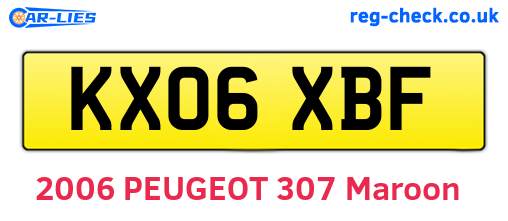 KX06XBF are the vehicle registration plates.