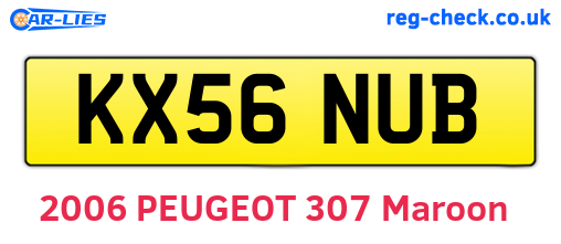 KX56NUB are the vehicle registration plates.