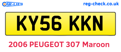 KY56KKN are the vehicle registration plates.