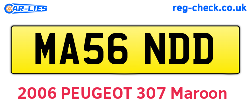 MA56NDD are the vehicle registration plates.