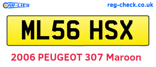 ML56HSX are the vehicle registration plates.