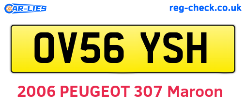 OV56YSH are the vehicle registration plates.