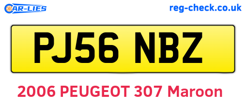 PJ56NBZ are the vehicle registration plates.