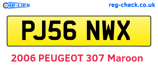 PJ56NWX are the vehicle registration plates.