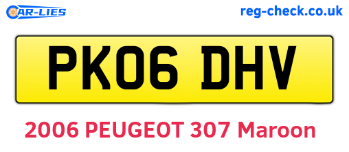 PK06DHV are the vehicle registration plates.