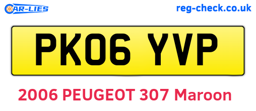PK06YVP are the vehicle registration plates.