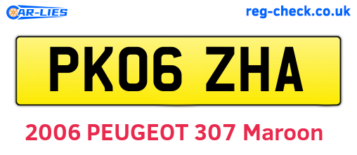 PK06ZHA are the vehicle registration plates.