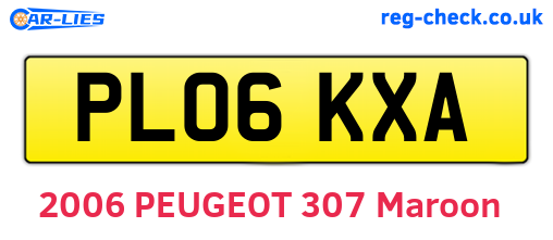 PL06KXA are the vehicle registration plates.