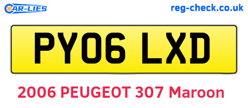 PY06LXD are the vehicle registration plates.