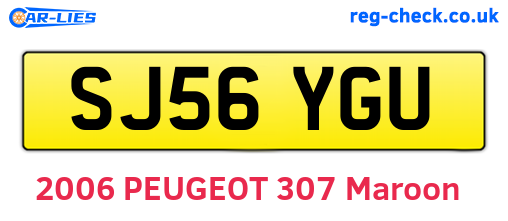 SJ56YGU are the vehicle registration plates.