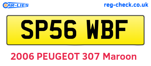 SP56WBF are the vehicle registration plates.
