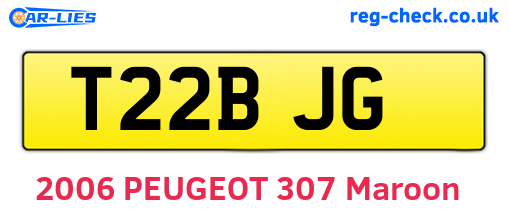 T22BJG are the vehicle registration plates.