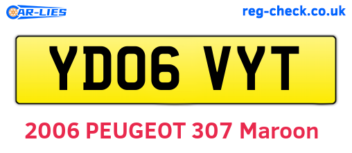 YD06VYT are the vehicle registration plates.