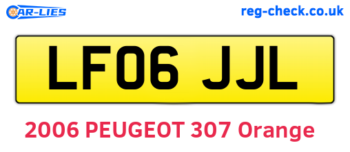 LF06JJL are the vehicle registration plates.