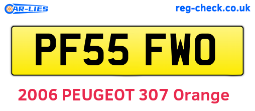PF55FWO are the vehicle registration plates.