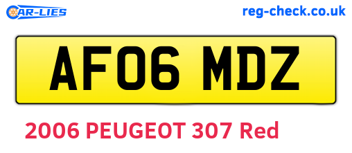 AF06MDZ are the vehicle registration plates.