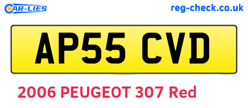 AP55CVD are the vehicle registration plates.