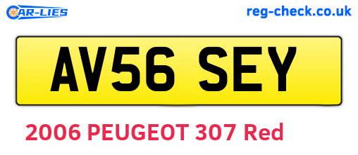 AV56SEY are the vehicle registration plates.