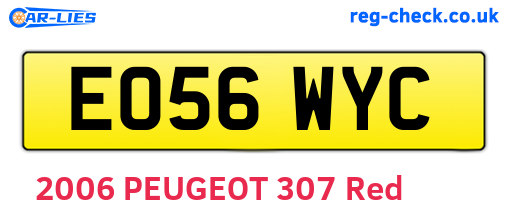 EO56WYC are the vehicle registration plates.